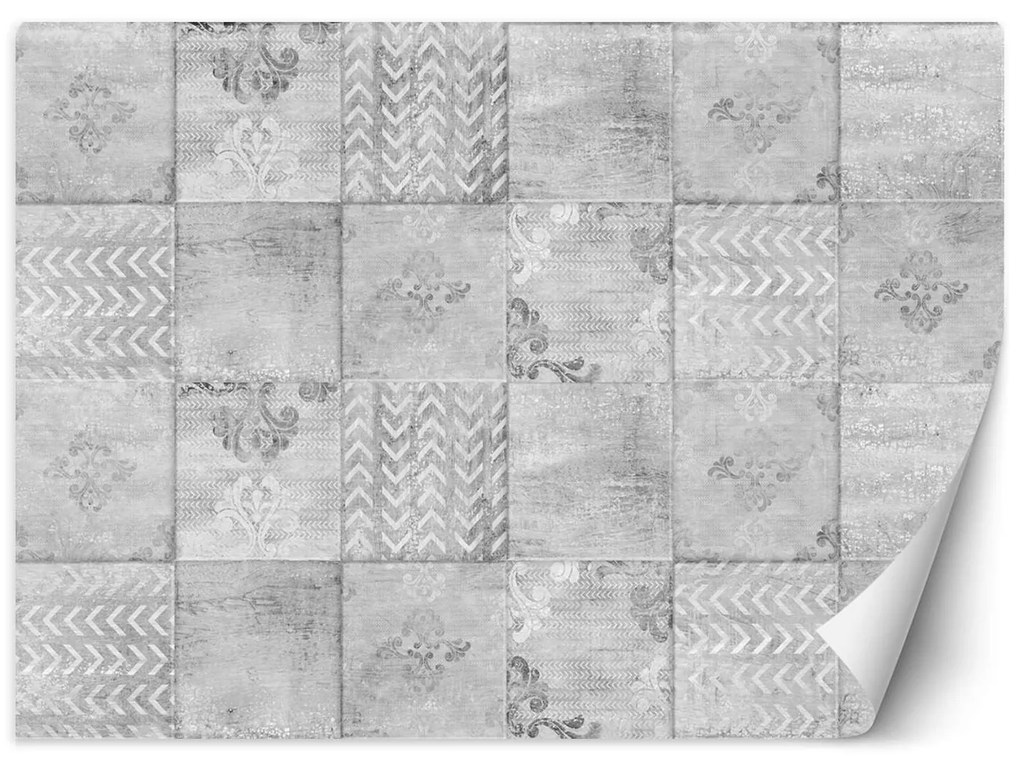 Gario Fotótapéta Minimalista csempe szürke színben Anyag: Vlies, Méret: 250 x 175 cm