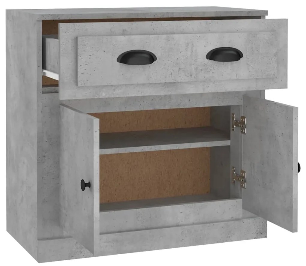 betonszürke szerelt fa tálalószekrény 70x35,5x67,5 cm