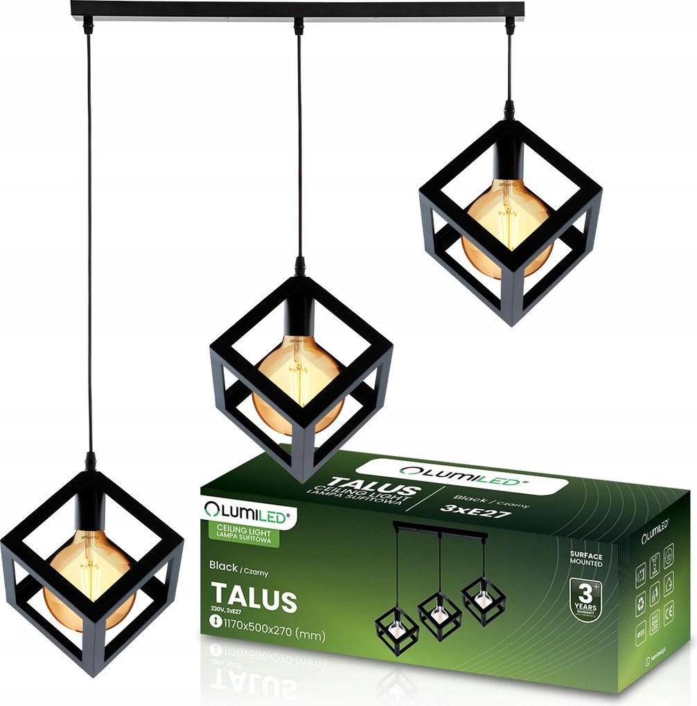 Mennyezeti Függő Lámpa 18W Geometrikus Négyzet Túlnyúlás Kocka 2000K Led E27