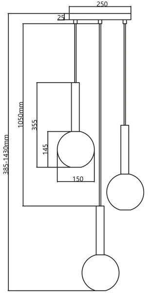 Csillár zsinóron NIKO 3xG9/9W/230V arany
