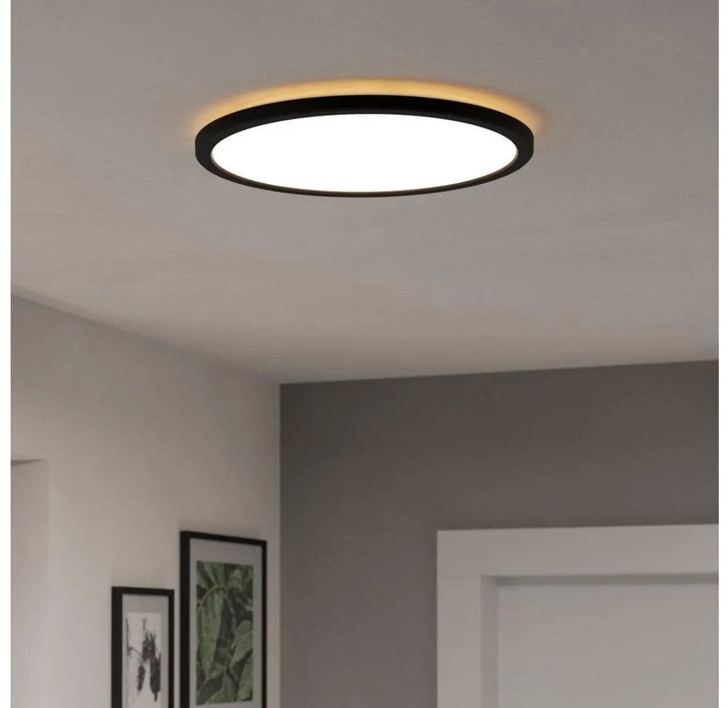 Eglo 901454-LED Dimmelhető fürdőszobai lámpa ROVITO-R 18,5W/230V átm. 38,9cm IP44 fekete + távirányító