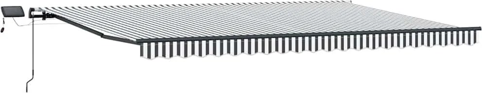 vidaXL antracitszürke-fehér LED-es kézi napellenző 500 x 300 cm