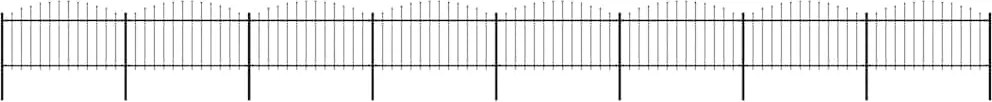 vidaXL fekete acél kerti kerítés lándzsás tetejű 1426 x 150 cm
