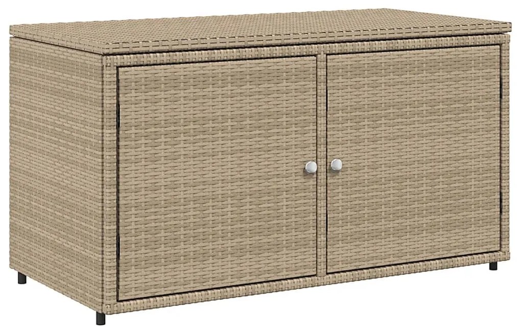 vidaXL bézs polyrattan kerti tárolószekrény 110 x 55 x 60,5 cm