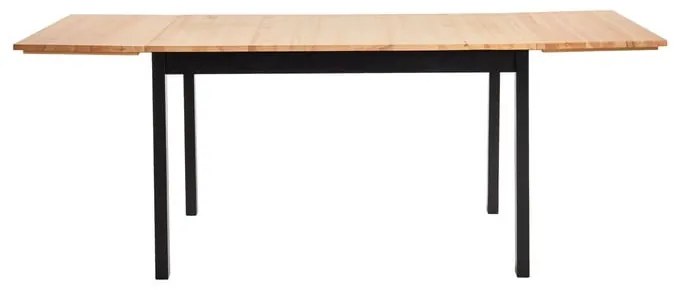 Brisbane bővíthető borovi fenyő étkezőasztal fekete konstrukcióval, 120 (200) x 70 cm - Bonami Essentials