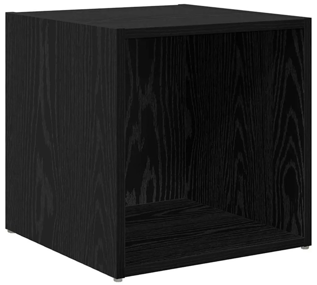 TV szekrény 2 pcs Fekete 37 x 35 x 37 cm Faanyag