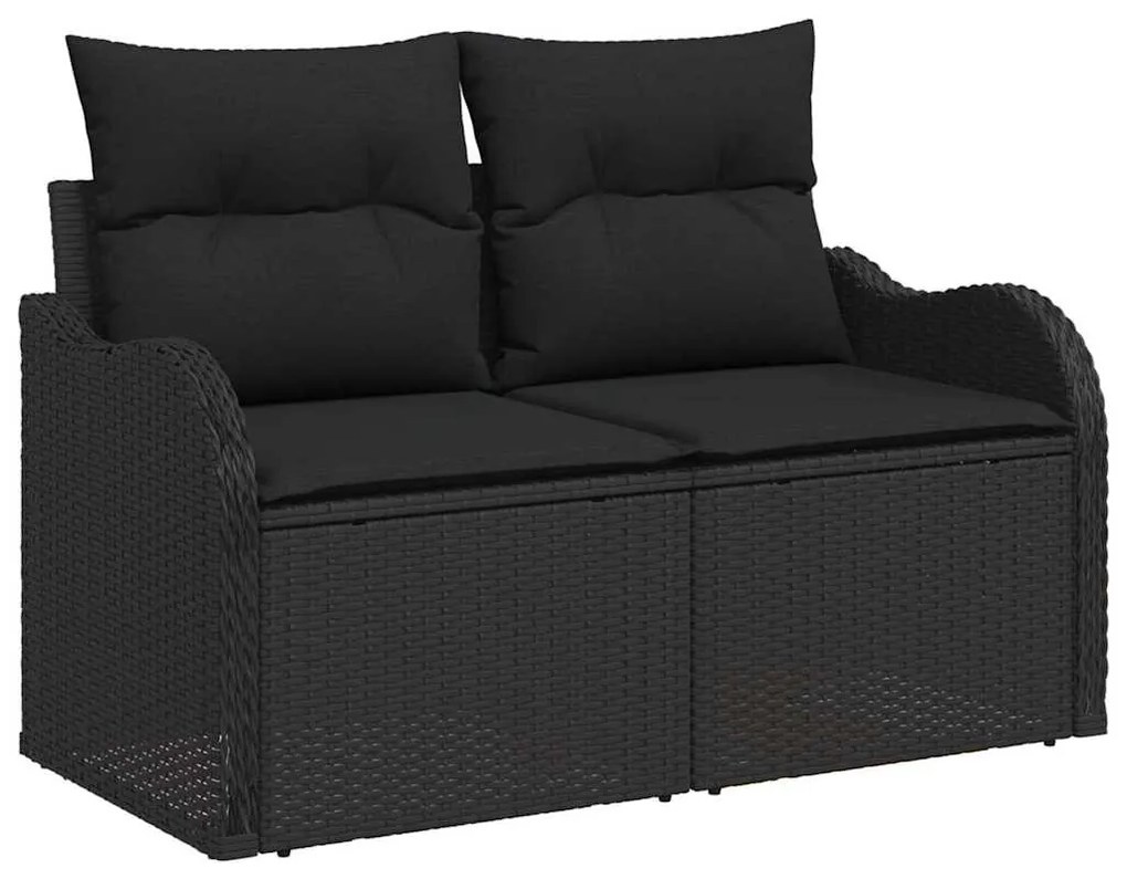 Kerti Kanapé Szett 7 pcs Fekete