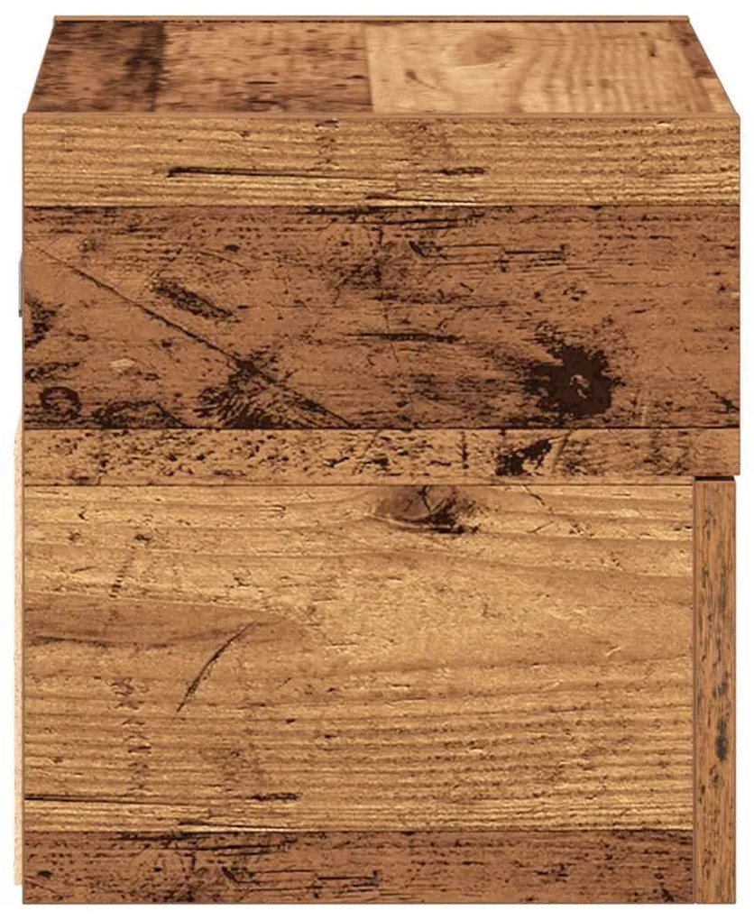 antik fa színű falra szerelhető éjjeliszekrény 45x26x28,5 cm