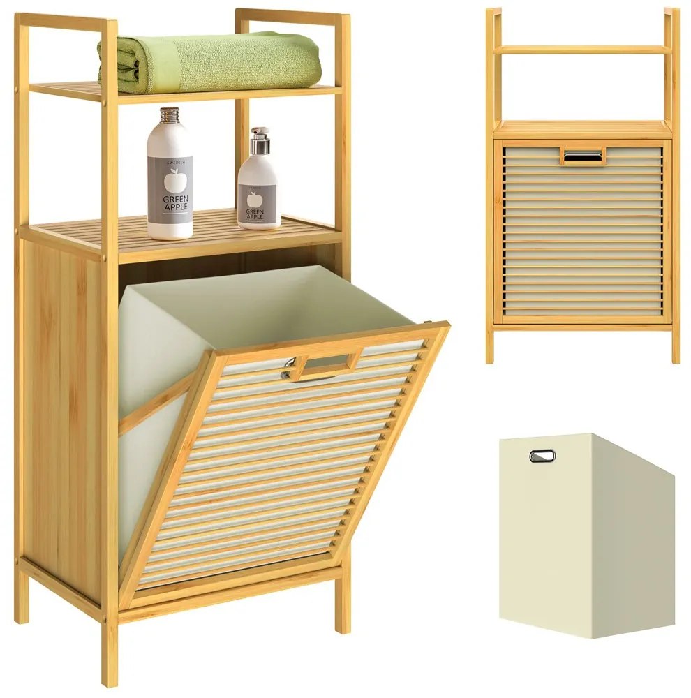 Doris bambusz polc kosárral a szennyesnek Casaria