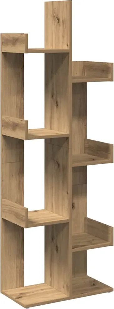 vidaXL kézműves tölgy színű szerelt fa könyvszekrény 48 x 25,5 x 140cm