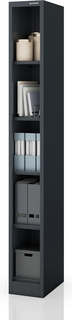 Keskeny fém archiváló polc dokumentumokhoz, antracit, 250x1950x400 mm: TIM
