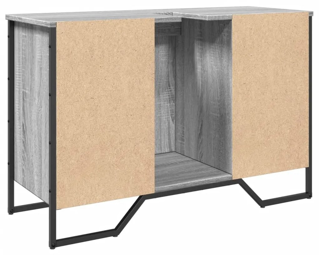 szürke sonoma szerelt fa fürdőszobai mosdószekrény 91x35x60 cm