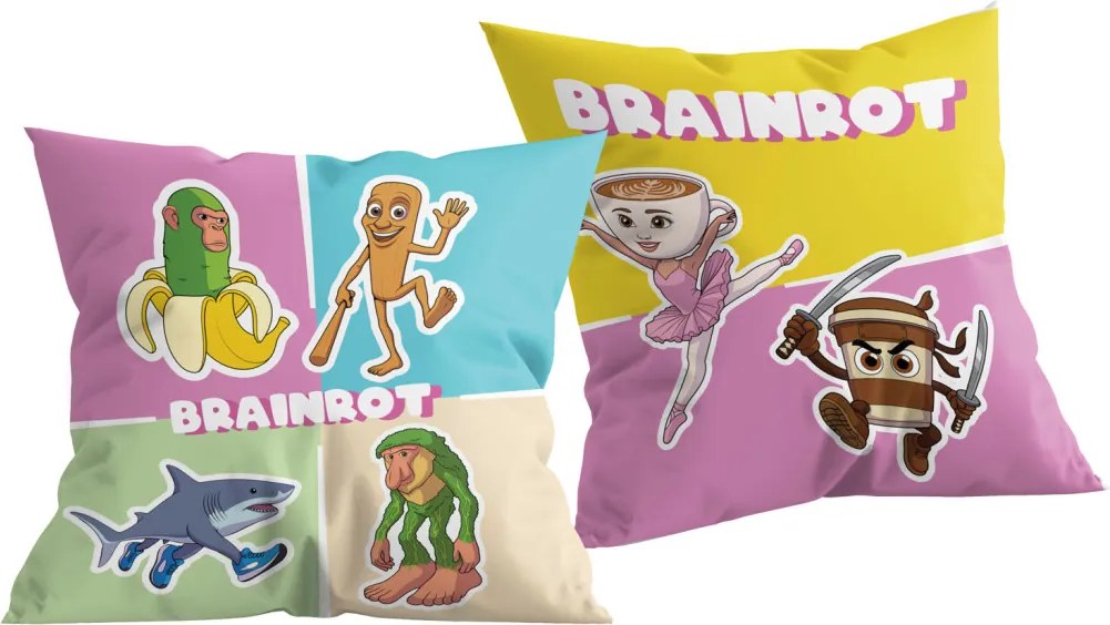 Brainrot Crazy Mix párna, díszpárna 40x40 cm