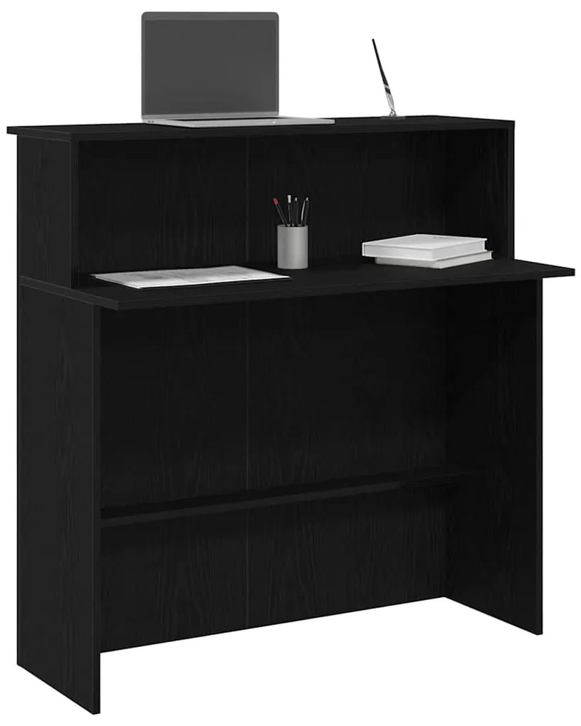 recepciós pult fekete 100x50x103,5 cm szerelt fa