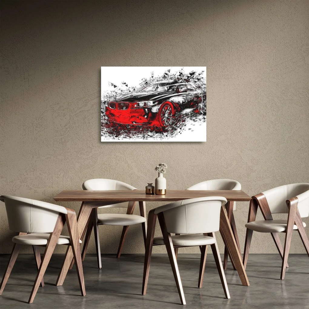 Kép - Festett autó akció közben (üvegen) (70x50 cm)