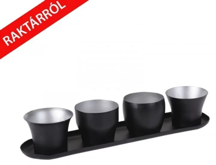 Tim 5 darabos teamécses tartó szett 28cm fekete/ezüst