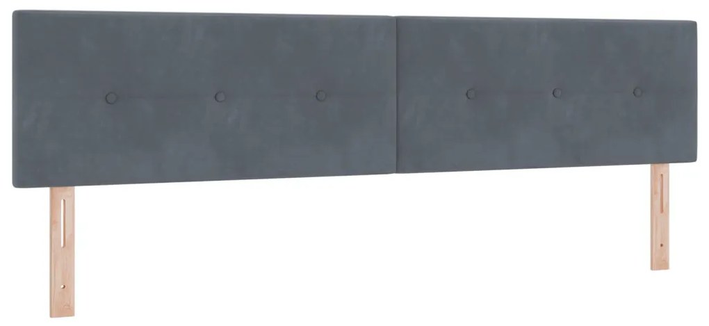 Fejtámla Gombos, Sötétszürke, 200 cm, Bársony