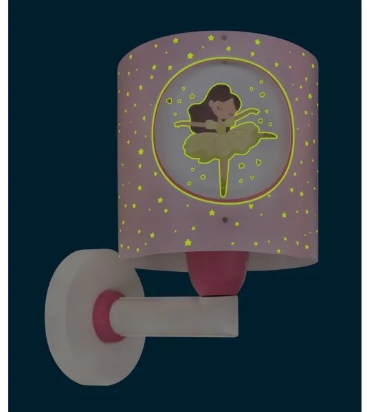 Dalber 60919 - Gyerekszobai fali lámpa PRINCESS DANCE 1xE27/15W/230V rózsaszín