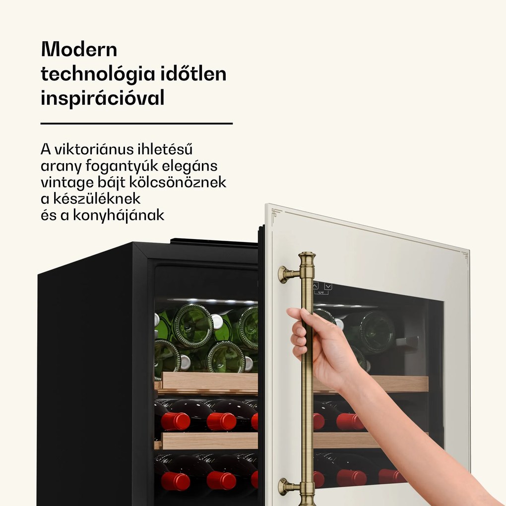 Klarstein Vinsider Victoria 28 borhűtő, 28 palack, érintés, UV-védelem, LED, csendes, 2 polc, 2 polc