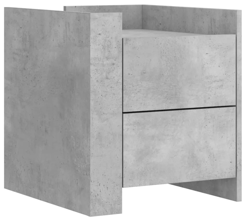 Betonszürke szerelt fa éjjeliszekrény 45 x 50 x 50 cm