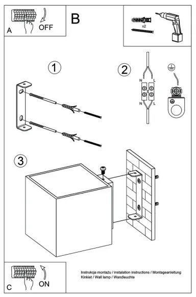 Sollux SL.0058 - Fali lámpa QUAD 1 1xG9/8W/230V szürke