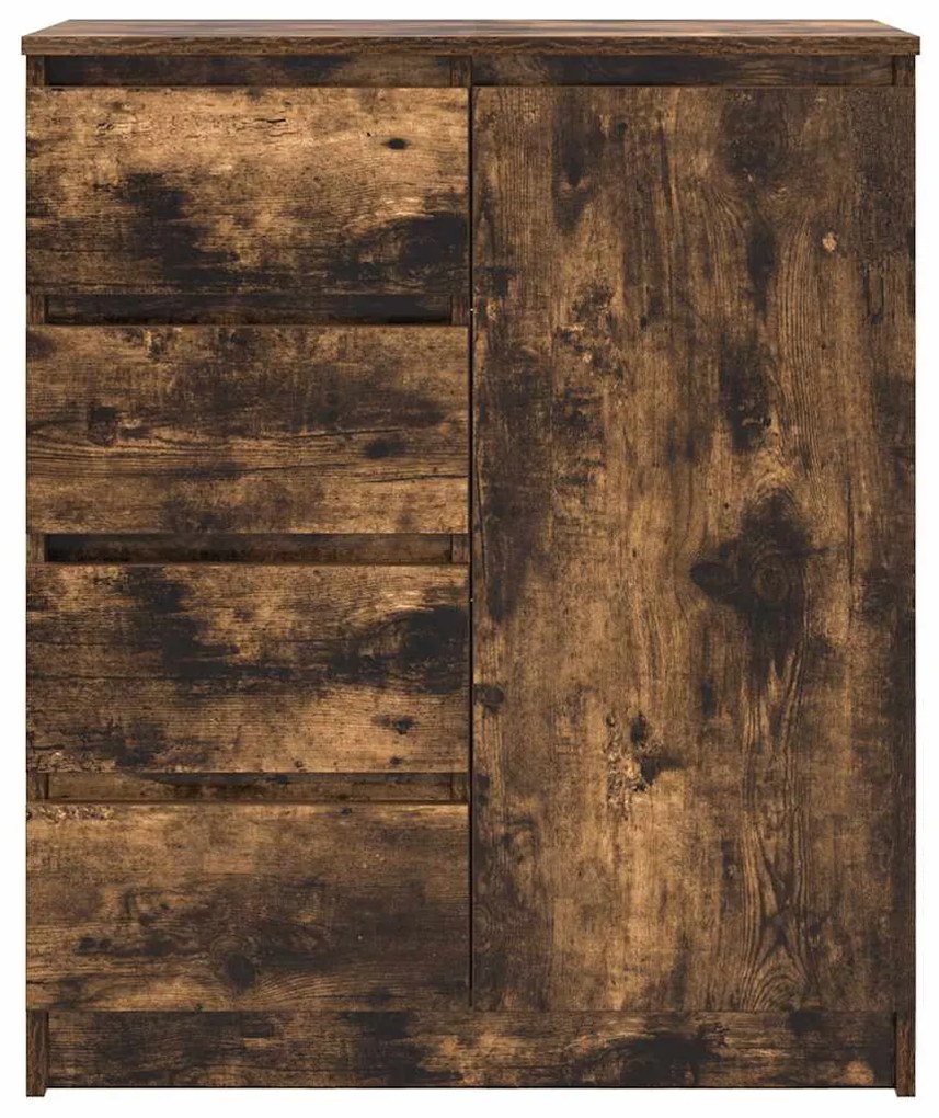 füstölt tölgy szerelt fa tálalószekrény fiókos 71x35x84 cm