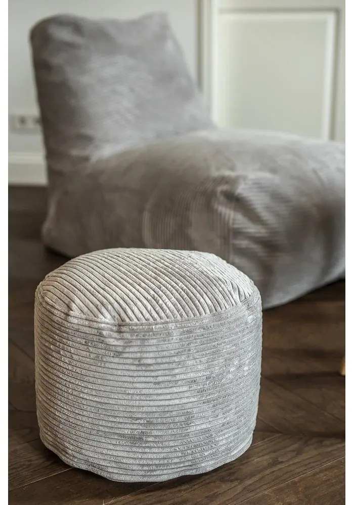 Fekete kordbársony babzsákfotel Mini – SLOWDOWN