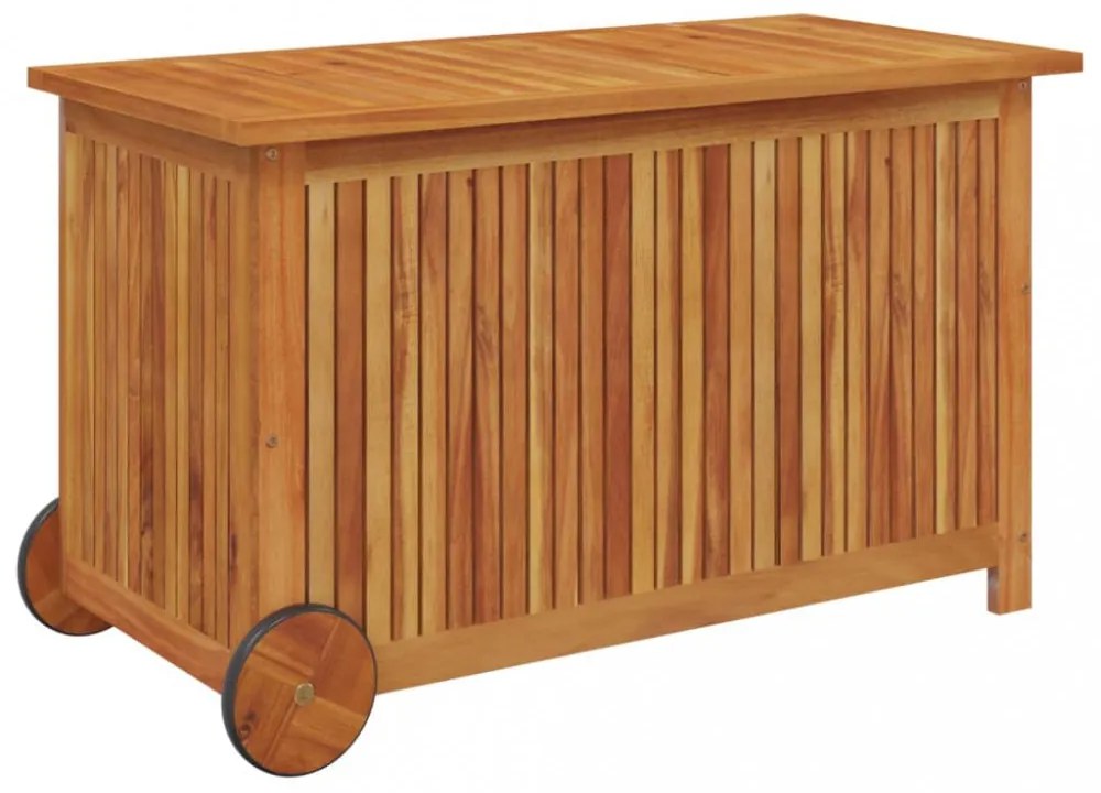 tömör akácfa kerti tárolóláda kerekekkel 90 x 50 x 58 cm