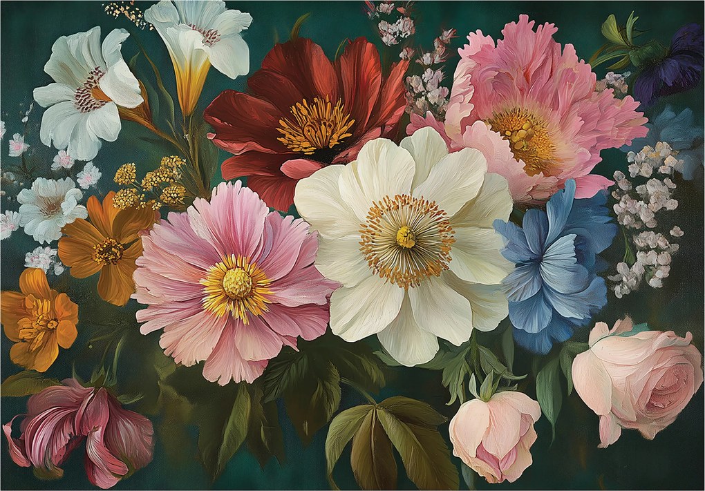 Fotótapéta Mezei Virágok Vintage Természet Falra Hálószoba Nappali 300x210