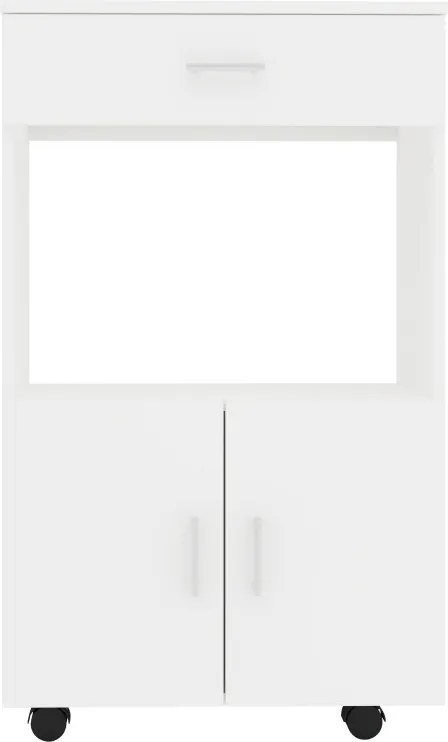 Arno 2 ajtós, 1 fiókos gurulós konyhaszekrény, Fehér, 60 x 35 x 100 cm