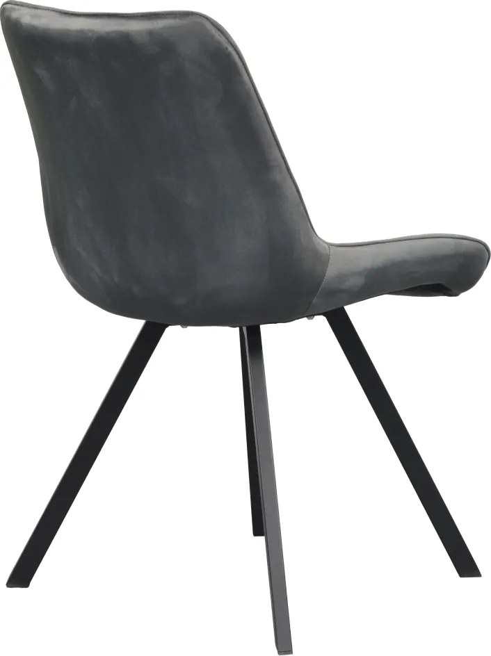 Étkezőszék, sötétszürke Velvet szövet/fekete, SAMIRA