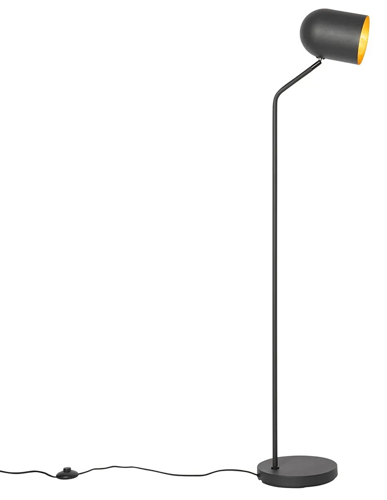 Modern állólámpa fekete arannyal, állítható - Morik