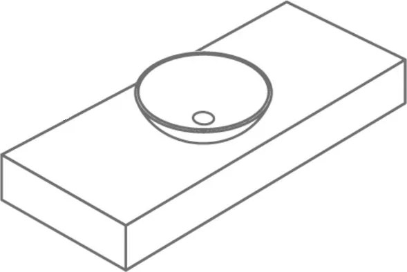 CeraStyle ONE - PULTRA ültethető - Top Counter - porcelán mosdó - - MATT FEKETE - 46 x 42 cm