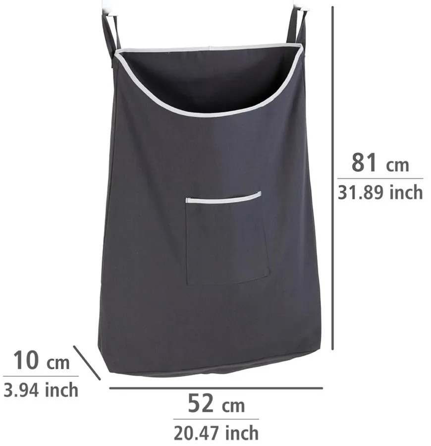 Laundry szürke felakasztható szennyestartó kosár, 65 l - Wenko