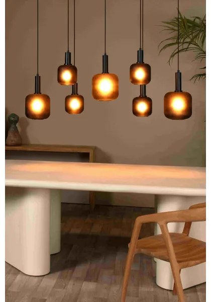 Lucide 45405/07/30 - Csillár zsinóron ELOISE 7xE27/40W/230V fekete