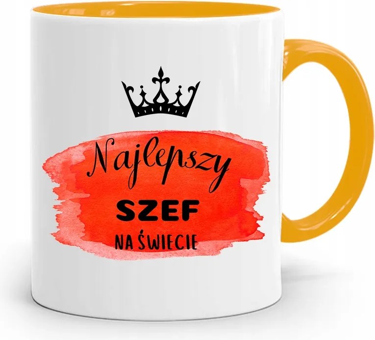 Sárga Bögre Ajándék Főnöknek Legjobb Főnök fényképes nyomtatással