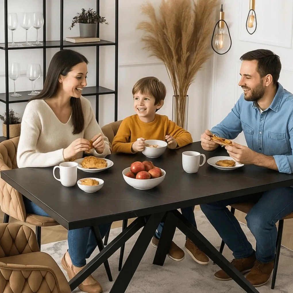 Stół MAXIME Ceramiczny Rozkładany 160-240 cm Czarny márvány