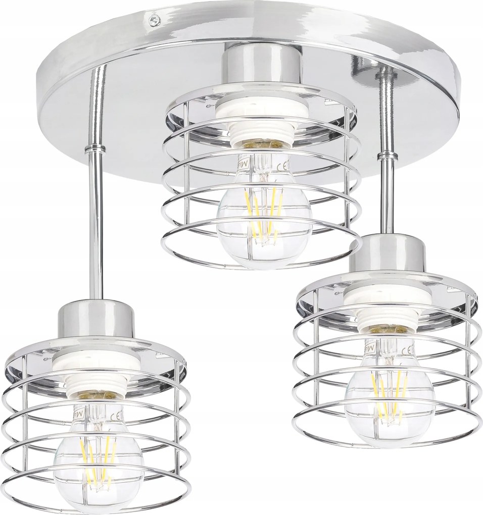 Lámpa plafon csillár magas loft huzal fix króm