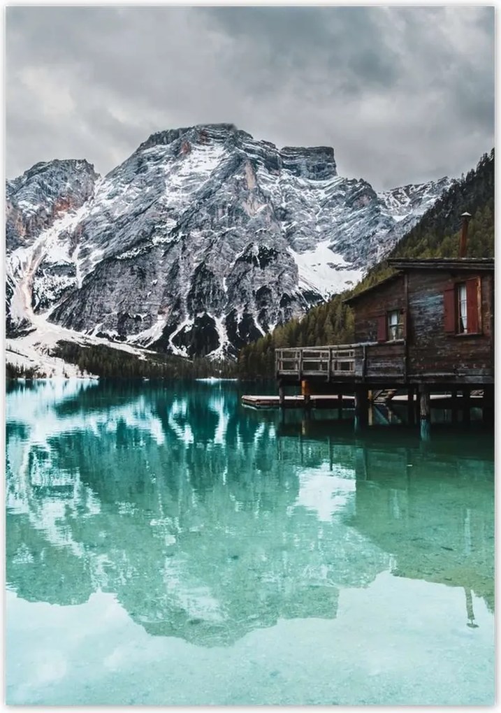 Poszterek 70x100 Fa házikó a hegyekben