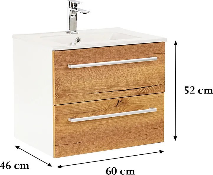 Vario Clam 60 Fürdőszoba alsó szekrény mosdóval