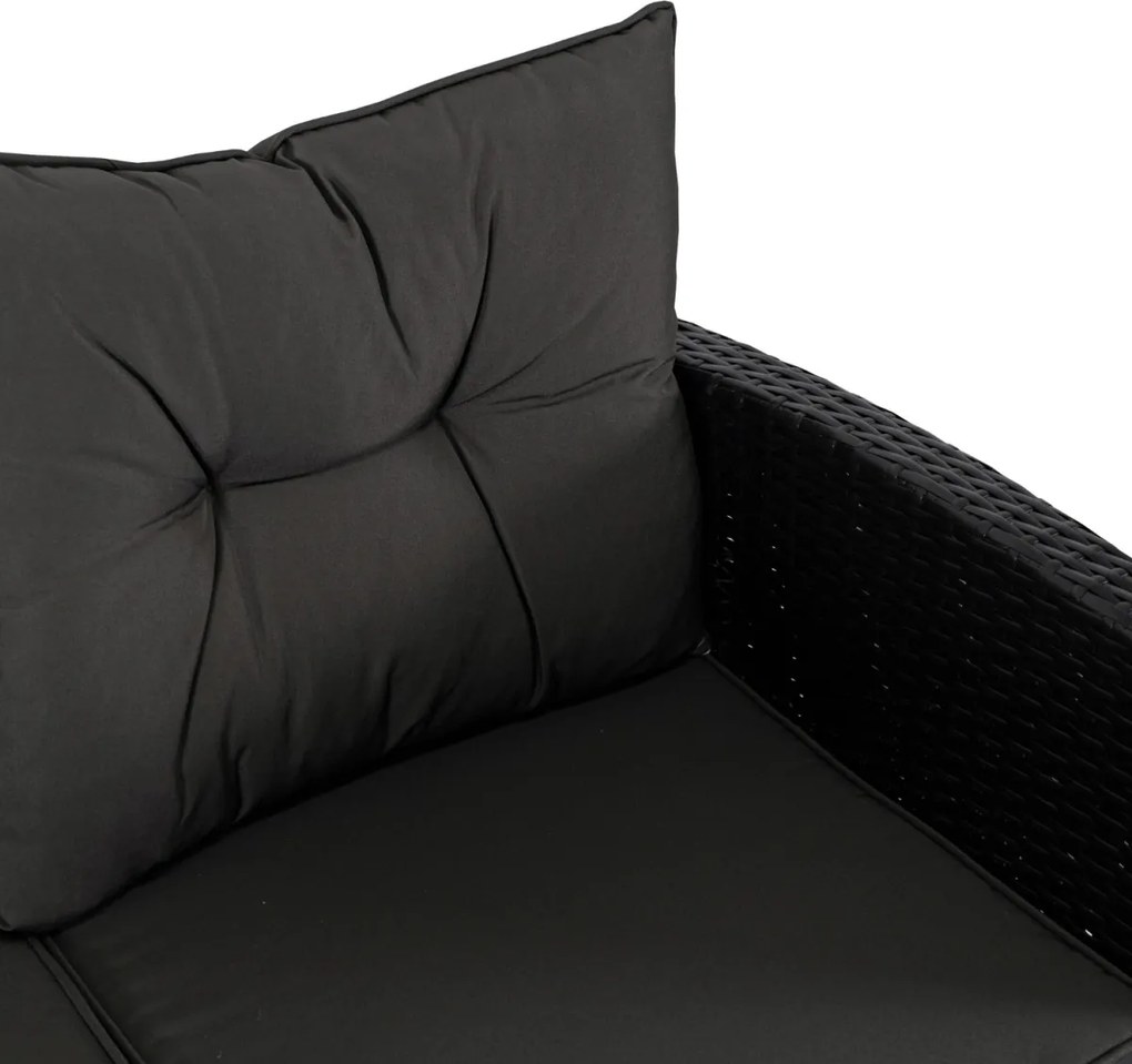 Kerti ülőgarnitúra szett Fekete/Sötétszürke színben. DALLAS