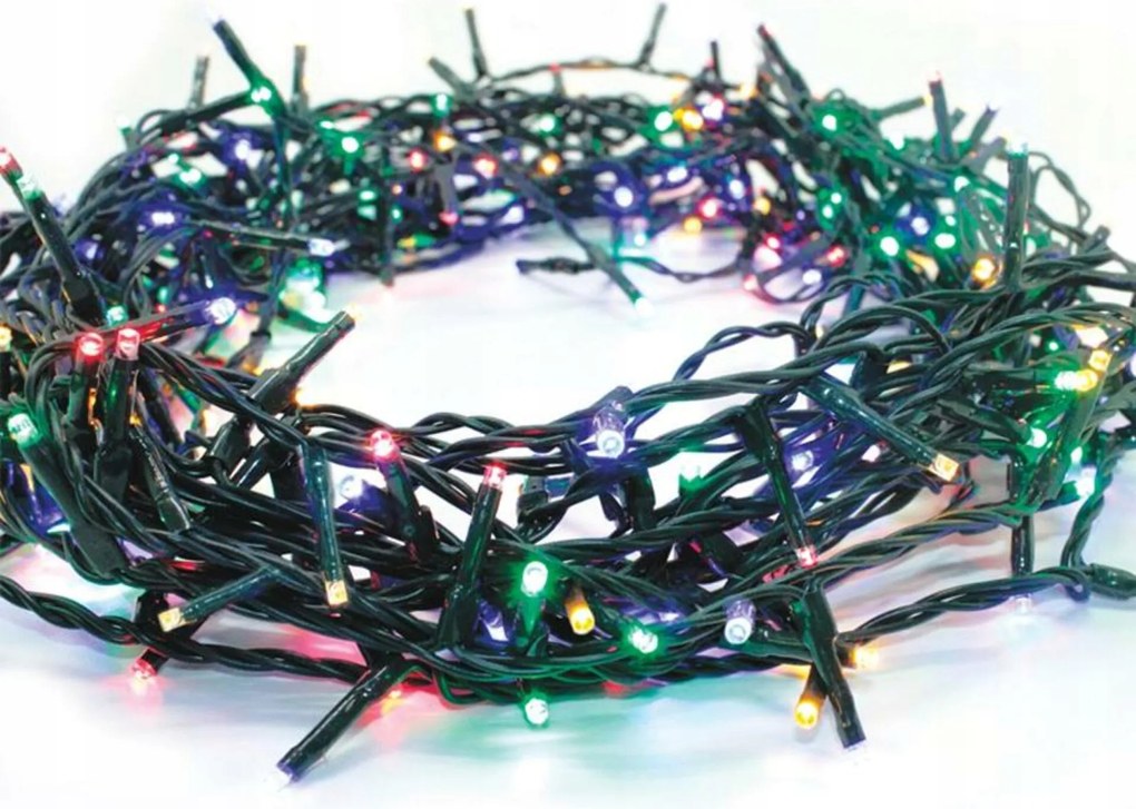 Aca Lighting 100 db 5 cm-es LED-es lánc, többszínű, 220-240V 8 program, IP44