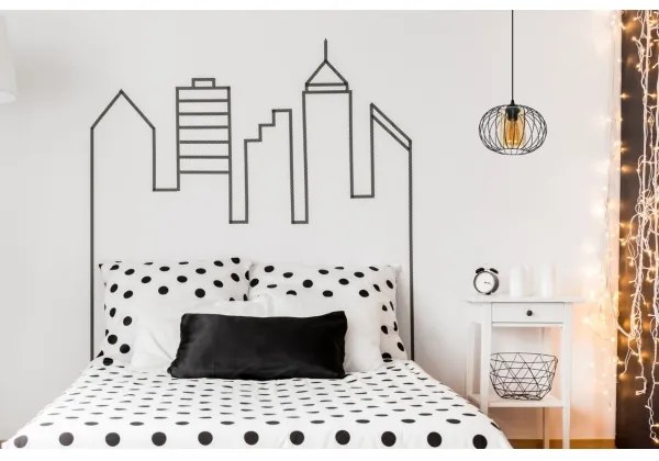 Csillár zsinóron CORRINI 1xE27/60W/230V átm. 25 cm fekete/bézs