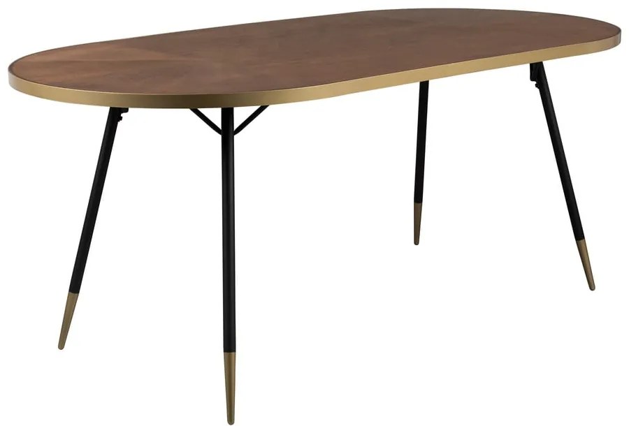 Étkezőasztal kőrisfa dekoros asztallappal 90x180 cm Denise – White Label