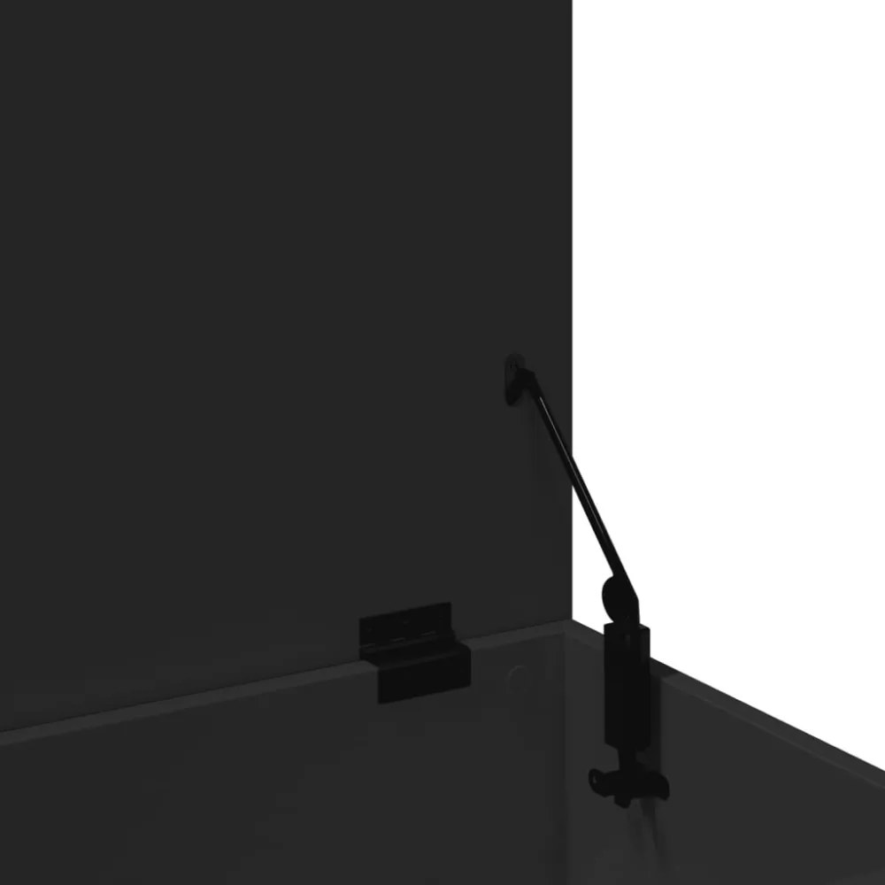 fekete szerelt fa tárolóláda 100x42x46 cm