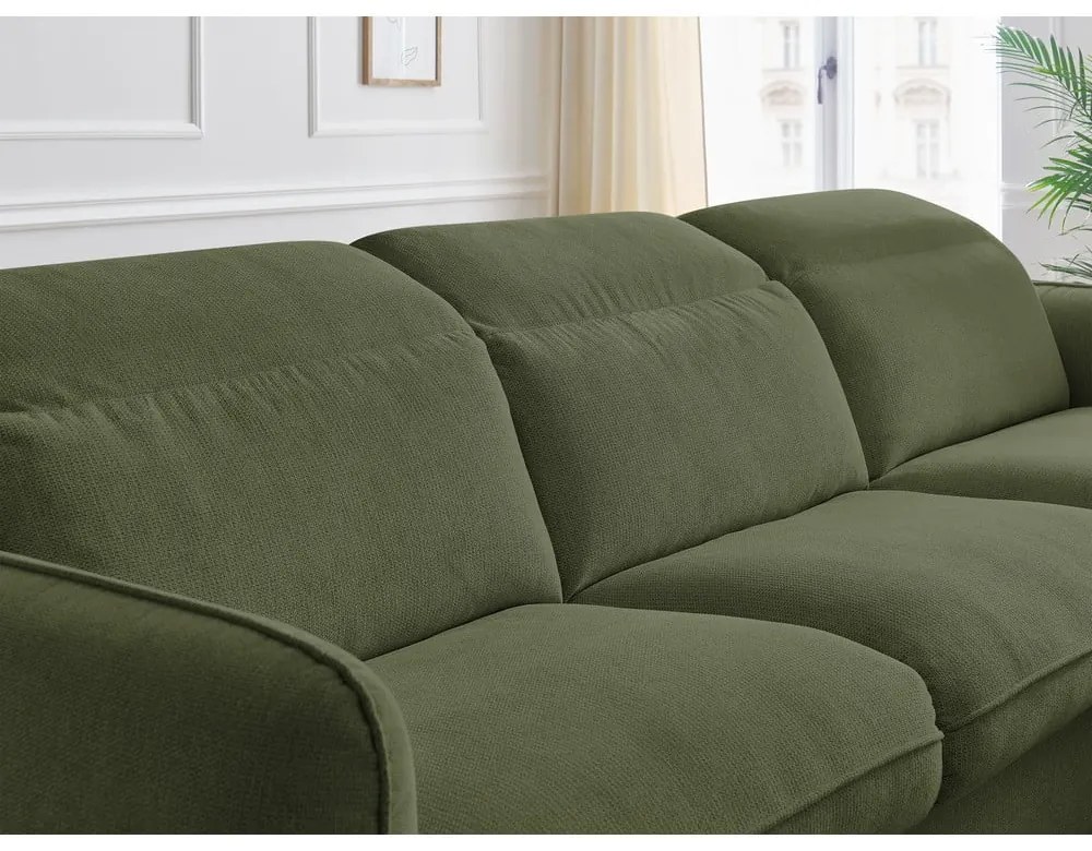 Zöld kinyitható sarokkanapé (variálható) Achille – Bobochic Paris