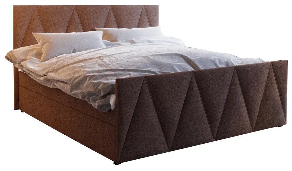 Franciaágy Boxspring 200 cm Milagros 3 (sötétbarna) (matraccal és tárolóhellyel). 1047258