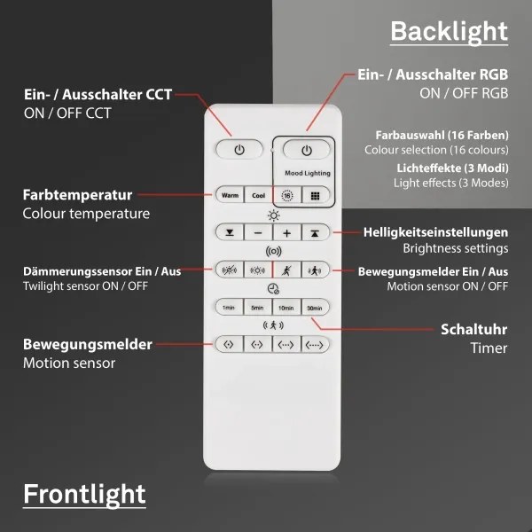 Briloner 3227-015 - LED RGB dimmelhető lámpa érzékelővel LED/24W/230V + DO