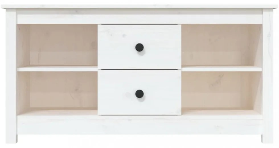 fehér tömör fenyőfa TV-szekrény 103 x 36,5 x 52 cm