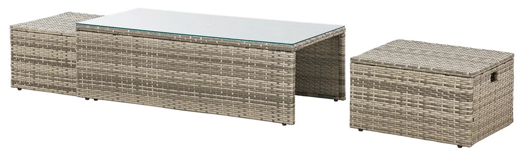 Juskys Salou rattan kerti bútor szett - szürke